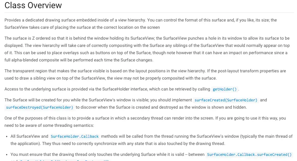SurfaceView官方介绍